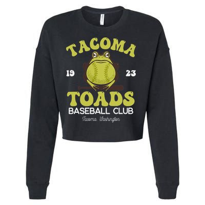 Vintage Tacoma Toads Retro Minor League Baseball Team Cropped Pullover Crew