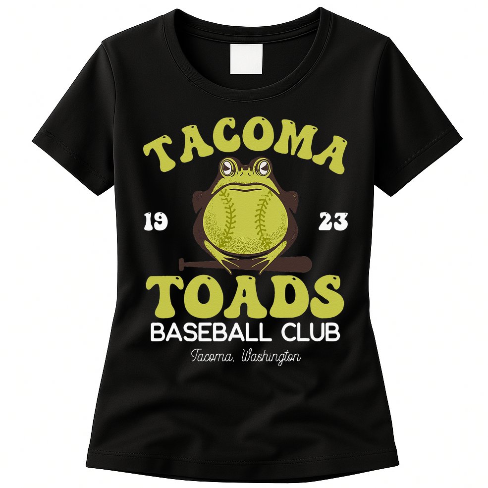 Vintage Tacoma Toads Retro Minor League Baseball Team Womens T-Shirt