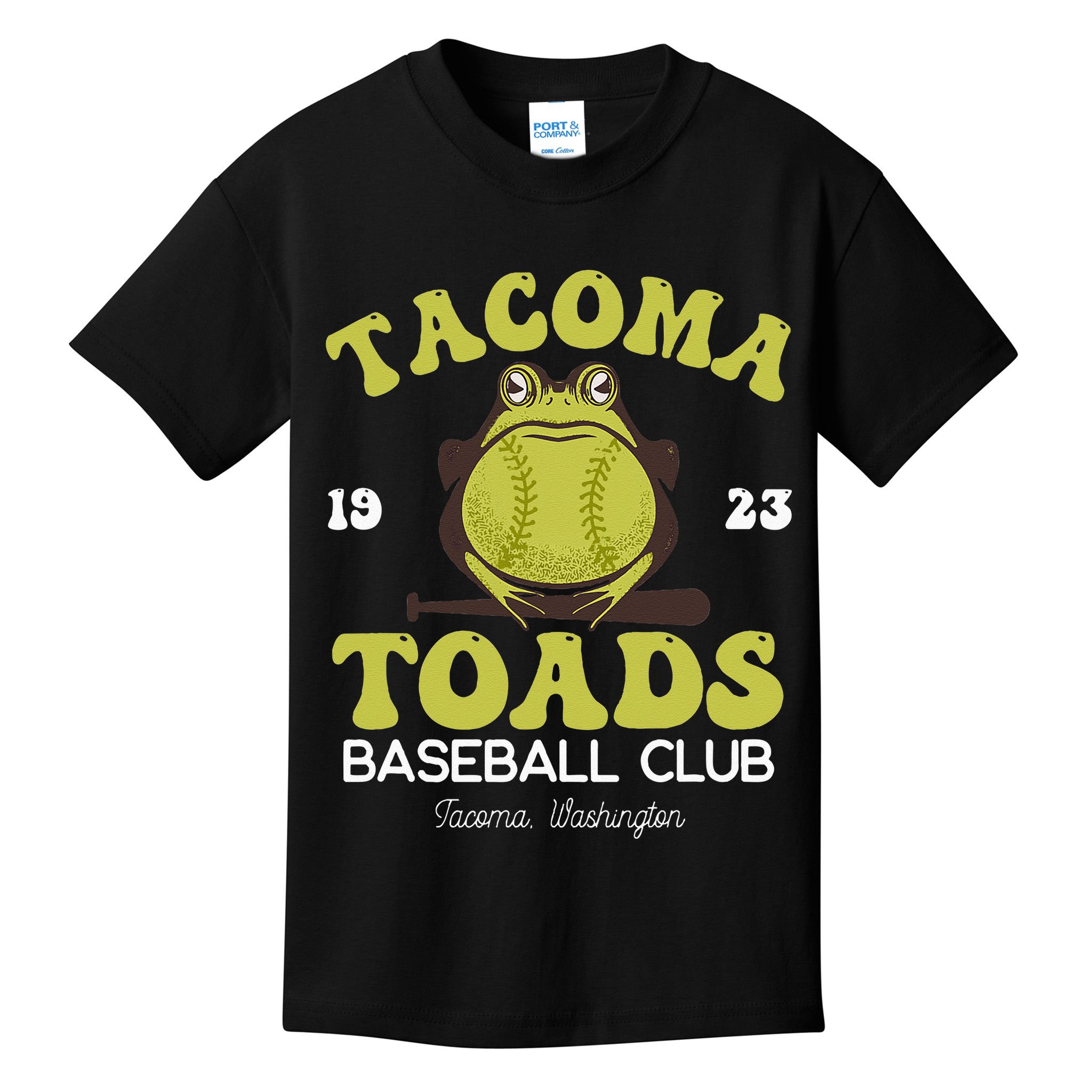 Vintage Tacoma Toads Retro Minor League Baseball Team Kids T-Shirt