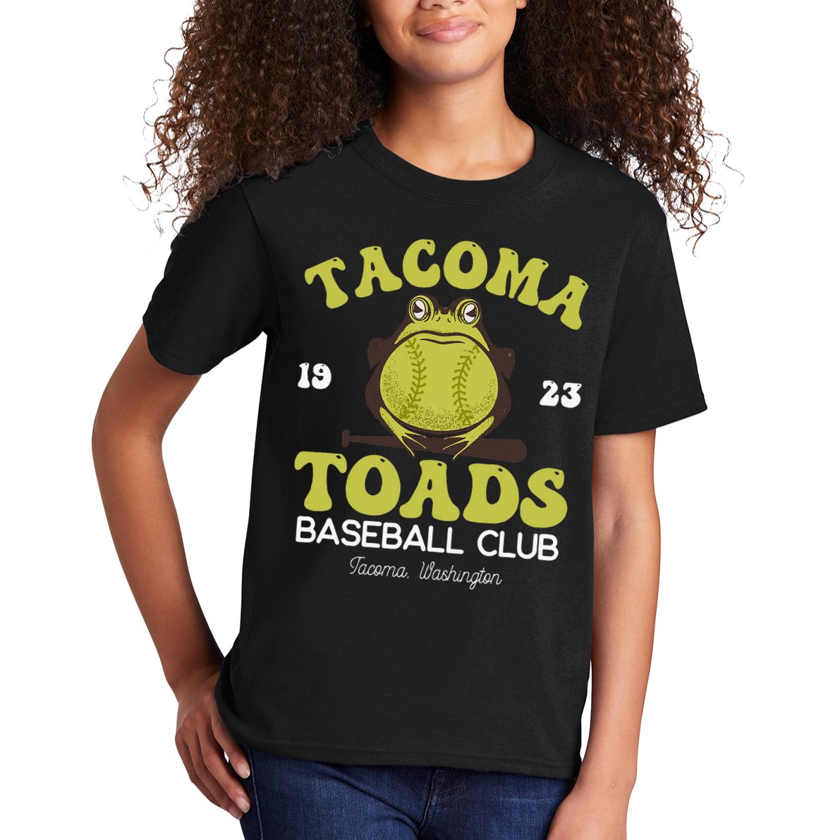 Vintage Tacoma Toads Retro Minor League Baseball Team Kids T-Shirt
