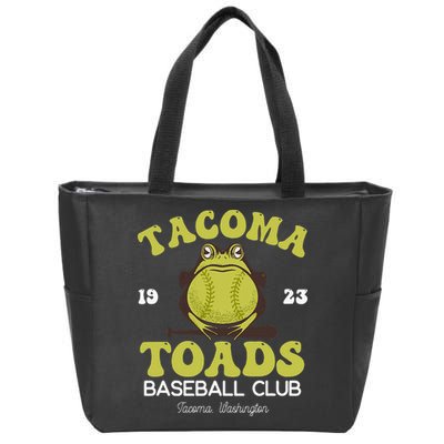 Vintage Tacoma Toads Retro Minor League Baseball Team Zip Tote Bag