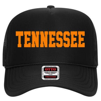 Vintage Tennessee Tennessee Retro Orange High Crown Mesh Back Trucker Hat