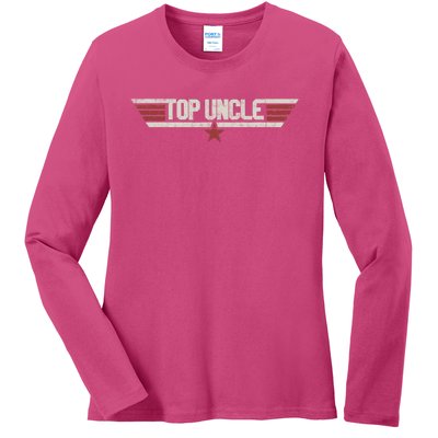 Vintage Top Uncle Funny Classic 80s Gifts Uncle Veteran 1980 Ladies Long Sleeve Shirt