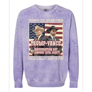 Victory Trump Vance 2024 Outlaw Hillbily Inauguration Colorblast Crewneck Sweatshirt