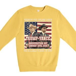 Victory Trump Vance 2024 Outlaw Hillbily Inauguration Premium Crewneck Sweatshirt