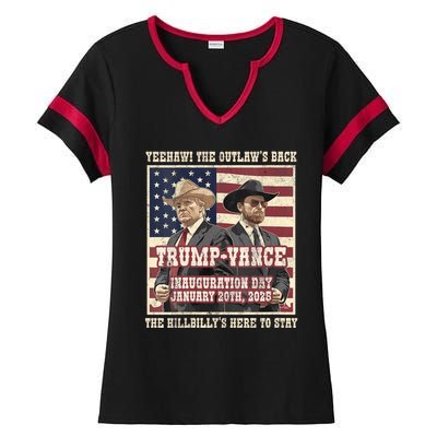 Victory Trump Vance 2024 Outlaw Hillbily Inauguration Ladies Halftime Notch Neck Tee