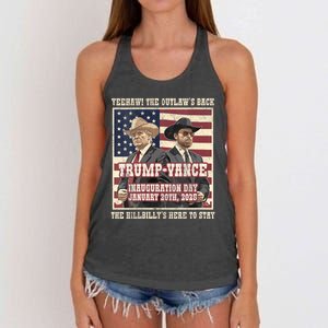 Victory Trump Vance 2024 Outlaw Hillbily Inauguration Women's Knotted Racerback Tank