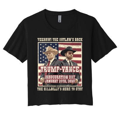 Victory Trump Vance 2024 Outlaw Hillbily Inauguration Women's Crop Top Tee