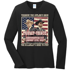 Victory Trump Vance 2024 Outlaw Hillbily Inauguration Ladies Long Sleeve Shirt