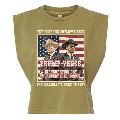 Victory Trump Vance 2024 Outlaw Hillbily Inauguration Garment-Dyed Women's Muscle Tee