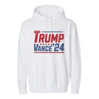 Vintage Trump Vance 24 Make America Great Again Usa Election Garment-Dyed Fleece Hoodie