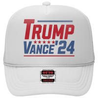 Vintage Trump Vance 24 Make America Great Again Usa Election High Crown Mesh Back Trucker Hat