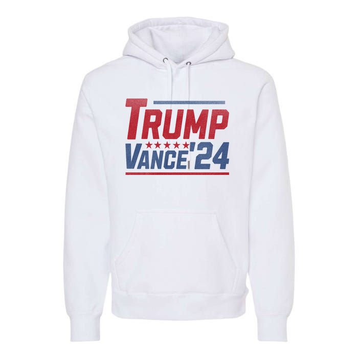 Vintage Trump Vance 24 Make America Great Again Usa Election Premium Hoodie