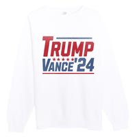 Vintage Trump Vance 24 Make America Great Again Usa Election Premium Crewneck Sweatshirt