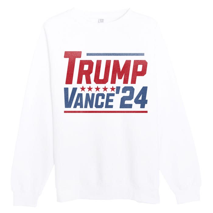 Vintage Trump Vance 24 Make America Great Again Usa Election Premium Crewneck Sweatshirt