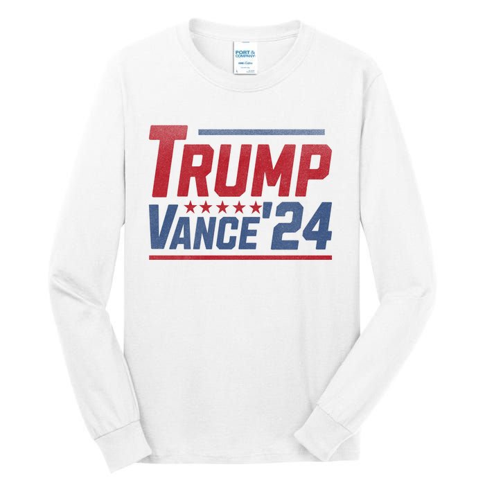 Vintage Trump Vance 24 Make America Great Again Usa Election Tall Long Sleeve T-Shirt