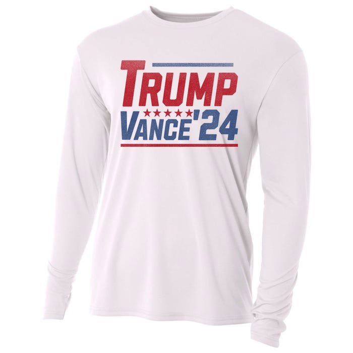 Vintage Trump Vance 24 Make America Great Again Usa Election Cooling Performance Long Sleeve Crew