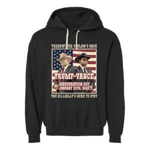 Victory Trump Vance 2024 Outlaw Hillbily Inauguration Garment-Dyed Fleece Hoodie