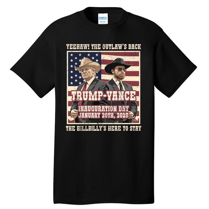 Victory Trump Vance 2024 Outlaw Hillbily Inauguration Tall T-Shirt