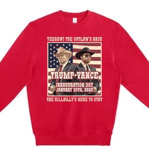 Victory Trump Vance 2024 Outlaw Hillbily Inauguration Premium Crewneck Sweatshirt