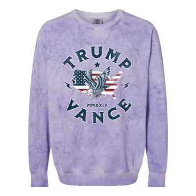 Vintage Trump Vance 2024 Campaign Colorblast Crewneck Sweatshirt