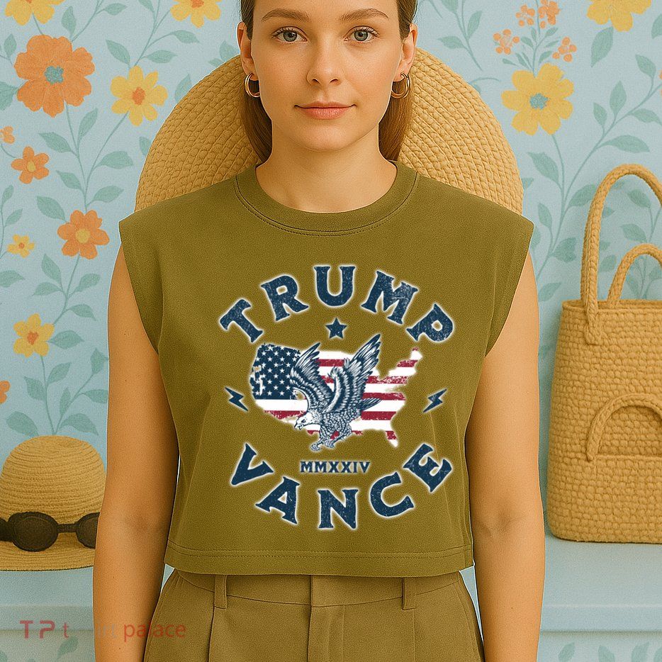 Vintage Trump Vance 2024 Campaign Garment-Dyed Women's Muscle Tee