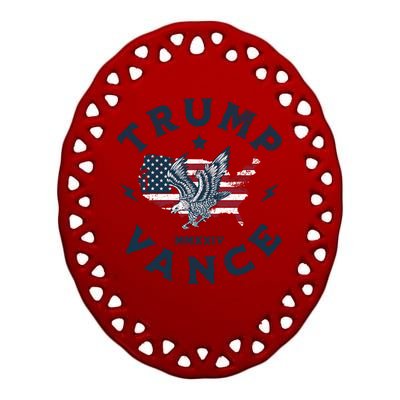 Vintage Trump Vance 2024 Campaign Ceramic Oval Ornament