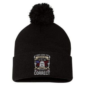 Veteran T Pom Pom 12in Knit Beanie