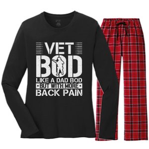 Veteran T  Vet Bod Like A Women's Long Sleeve Flannel Pajama Set 