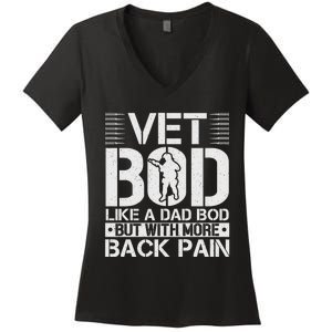 Veteran T  Vet Bod Like A Women's V-Neck T-Shirt