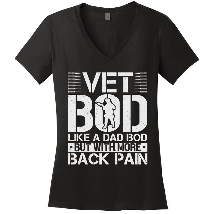 Veteran T  Vet Bod Like A Women's V-Neck T-Shirt