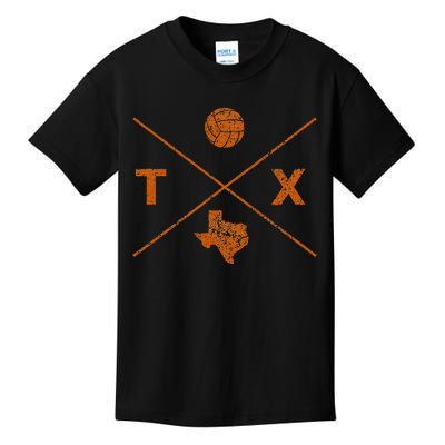 Vintage Texas Volleyball Player Coach Kids T-Shirt