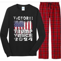 Victory Trump Vance 2024 President Election Celebration Usa Long Sleeve Pajama Set