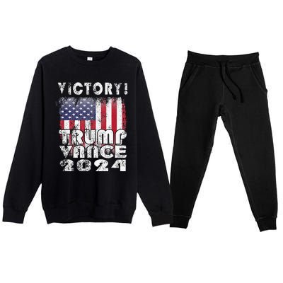 Victory Trump Vance 2024 President Election Celebration Usa Premium Crewneck Sweatsuit Set