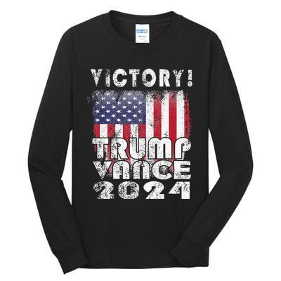 Victory Trump Vance 2024 President Election Celebration Usa Tall Long Sleeve T-Shirt