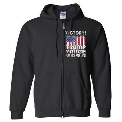 Victory Trump Vance 2024 President Election Celebration Usa Full Zip Hoodie