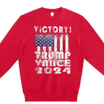 Victory Trump Vance 2024 President Election Celebration Usa Premium Crewneck Sweatshirt