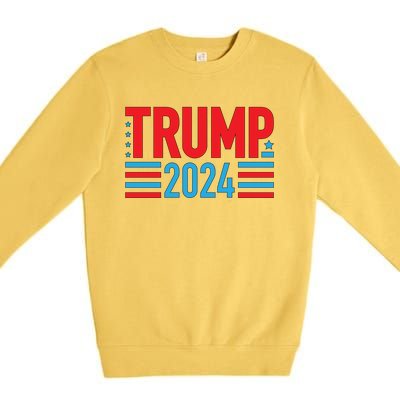 Vote Trump Vintage Groovy Trump 2024 Cool Gift Premium Crewneck Sweatshirt