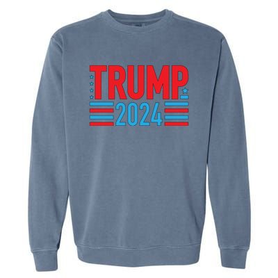 Vote Trump Vintage Groovy Trump 2024 Cool Gift Garment-Dyed Sweatshirt