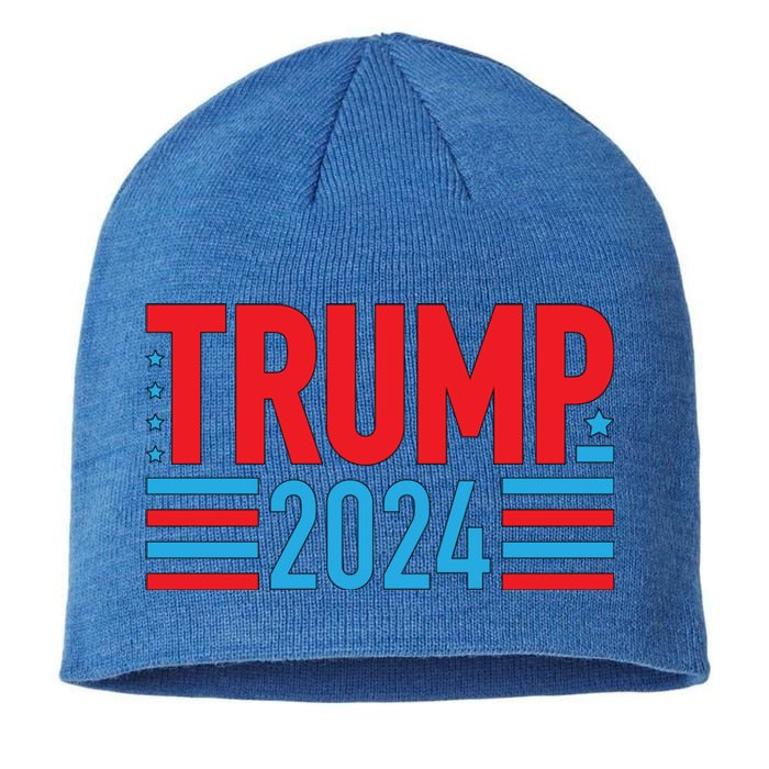 Vote Trump Vintage Groovy Trump 2024 Cool Gift Sustainable Beanie