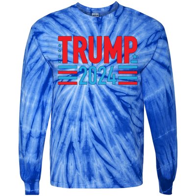 Vote Trump Vintage Groovy Trump 2024 Cool Gift Tie-Dye Long Sleeve Shirt