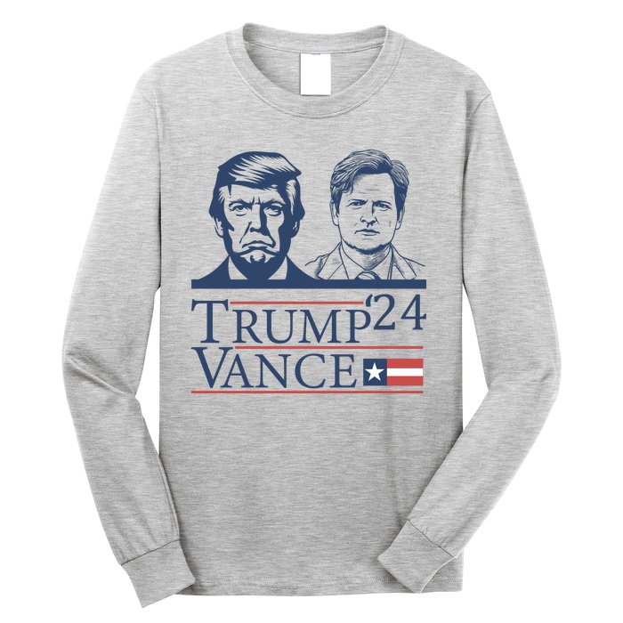 Vote Trump Vance Face 2024 Long Sleeve Shirt