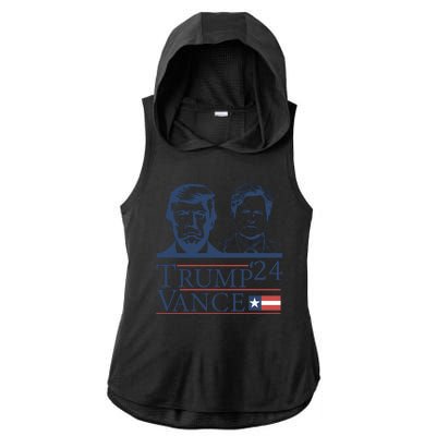 Vote Trump Vance Face 2024 Ladies PosiCharge Tri-Blend Wicking Draft Hoodie Tank