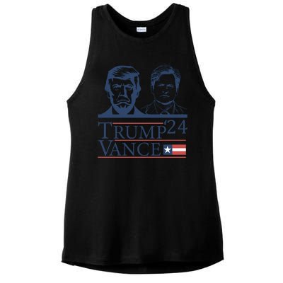 Vote Trump Vance Face 2024 Ladies PosiCharge Tri-Blend Wicking Tank