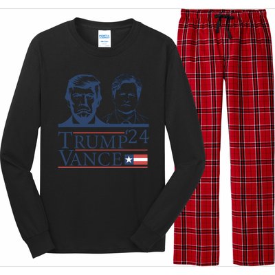 Vote Trump Vance Face 2024 Long Sleeve Pajama Set