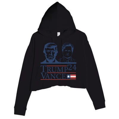 Vote Trump Vance Face 2024 Crop Fleece Hoodie