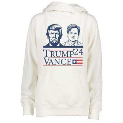 Vote Trump Vance Face 2024 Womens Funnel Neck Pullover Hood