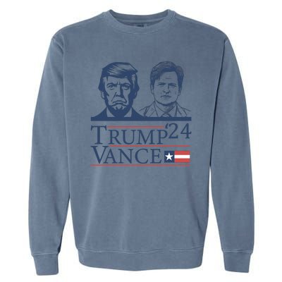 Vote Trump Vance Face 2024 Garment-Dyed Sweatshirt