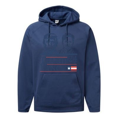 Vote Trump Vance Face 2024 Performance Fleece Hoodie