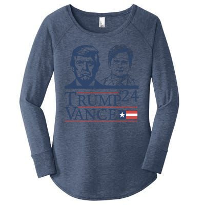 Vote Trump Vance Face 2024 Women's Perfect Tri Tunic Long Sleeve Shirt